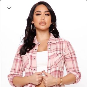 Pretty pink plaid shirt!